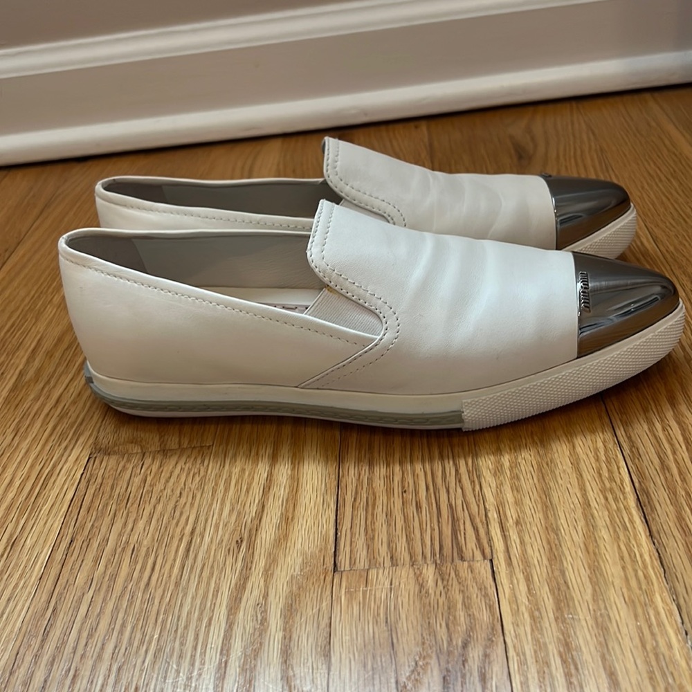 Authentic Mui Mui steel toe slip on sneakers size 38